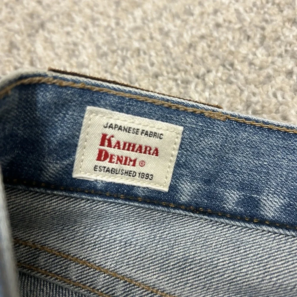 J Crew 484 Jeans Kaihara Denim Mens 31X34 Blue Denim Japanese Fabric‎ Straight